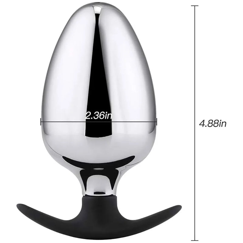 Grande massageador pessoal de plugue anal inoxidável para unissex fornece uma sensação completa projetada para playe experiente ou intermediária 6 CM