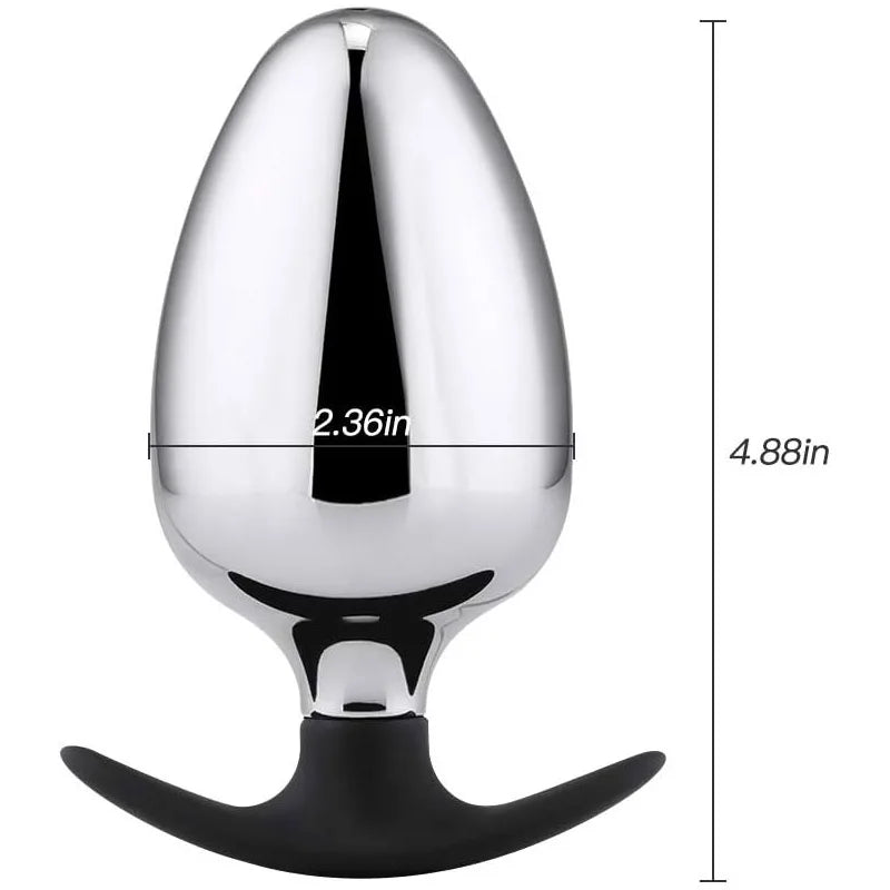 Grande massageador pessoal de plugue anal inoxidável para unissex fornece uma sensação completa projetada para playe experiente ou intermediária 6 CM