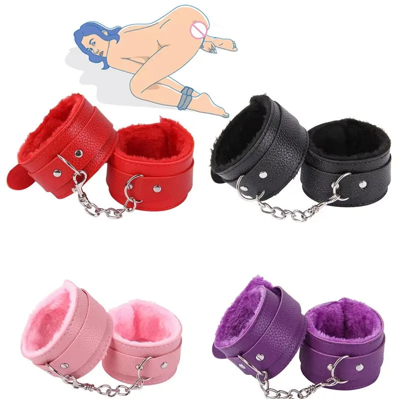 Brinquedos sexuais para casal mulheres adultos jogos sem vibradores para mulheres algemas eróticas tornozelo punhos chicote bdsm bondage restrições escravo