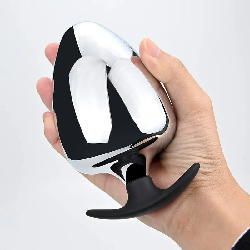 Grande massageador pessoal de plugue anal inoxidável para unissex fornece uma sensação completa projetada para playe experiente ou intermediária 6 CM