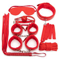 Conjunto de 7 peças de kits bdsm brinquedos sexuais para mulheres adultos jogos bondage algemas sexo chicote boca mordaça
